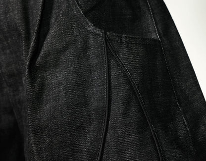 butterfly selvedge denim pant noir