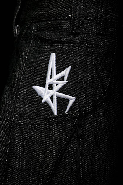 butterfly selvedge denim pant noir